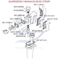 Guarnizioni motore Yamaha Marine 6C, 6D, 8C