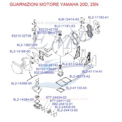 Guarnizioni motore Yamaha Marine 20D, 25N