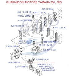 Guarnizioni motore Yamaha Marine 25J, 30D