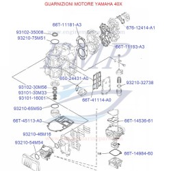 Guarnizioni motore Yamaha Marine 40X