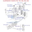 Guarnizioni motore Yamaha Marine 75A, 75C, 80A, 85A,90A
