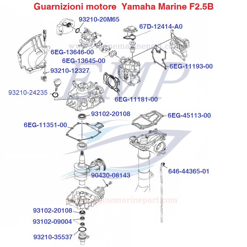 Guarnizioni motore  Yamaha Marine F2.5B