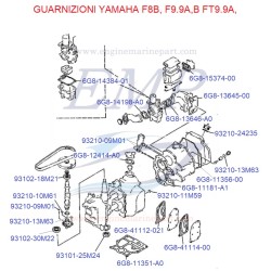 Guarnizioni Yamaha Marine F8B-F9.9A, F9.9B, FT9.9A