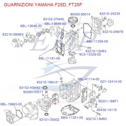 Guarnizioni Yamaha Marine F25D, FT25F