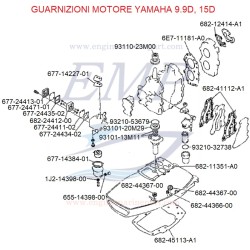 Gommino basamento 9.9D, 15D, Yamaha 682-44366-00