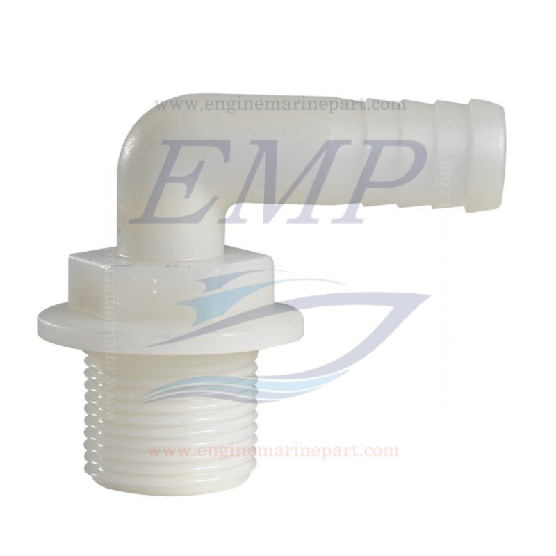 Portagomma 90 gradi da 16mm in PVC filetto da 3/4"