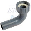Portagomma curvo da mm 19 in PVC filetto da 3/4"
