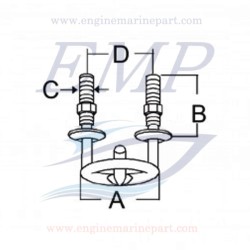 Attacco traino giochi acqua inox 316